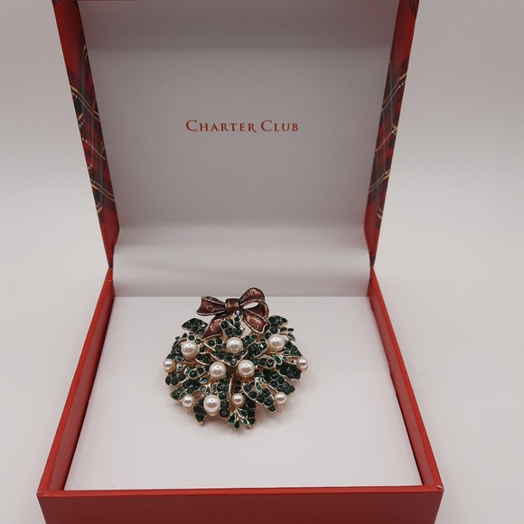 NWT Charter Club Mistletoe Pin - Picture 2 of 5